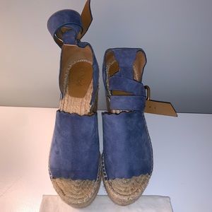 Chloe — Lauren Suede Espadrilles in Blue